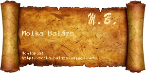 Moika Balázs névjegykártya
